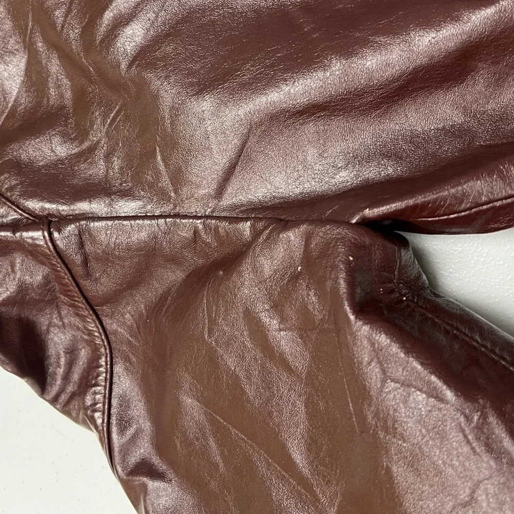 Wilsons Leather Bomber Jacket Mens 40 Burgundy Vintage Western 94530